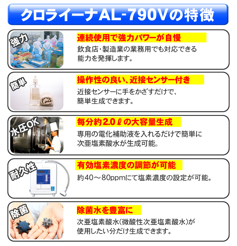 クロライーナAL-790Vの特徴